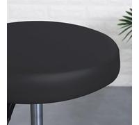Fasheepfa Fundas redondas impermeables para taburetes con borde elástico, fundas de poliuretano lavables para el hogar, cocina y taburete de bar (negro, 1 unidad-50 cm)