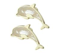 Fasheepfa Paquete de 2 tiradores de aleación de zinc para cajones con diseño de delfín, manijas coloridas para puerta de armario, decoración de habitación de niños, cocina, sala de estar (blanco puro)