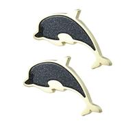 Fasheepfa Paquete de 2 tiradores de aleación de zinc para cajones con diseño de delfín, manijas coloridas para puerta de armario, decoración de habitación de niños, cocina, sala de estar (negro)