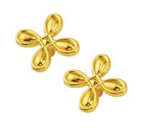 Fasheepfa Tiradores de gabinete de aleación de zinc sólido con diseño de trébol de 4 hojas, manijas de cajón para cocina, baño, armario, muebles, habitación de niños, paquete de 2 unidades (dorado)