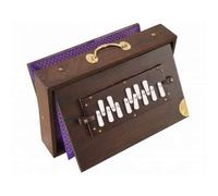 FASHERATI Caja Shruti, 13 notas: C C # D D # E F F # G G # A A # B C, madera de teca, calidad de concierto, marrón, incluye estuche