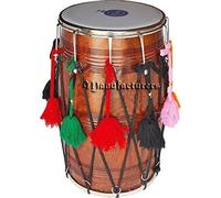 Fasherati Punjabi Bhangra - Tambor de madera de Sheesham con palo