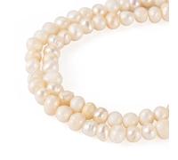 FASHEWELRY 1 hebra de perlas naturales, perlas cultivadas en agua dulce sueltas, perlas para manualidades, separadores para collares, pulseras, elaboración de joyas