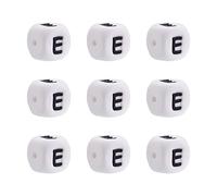 FASHEWELRY 10 cuentas de silicona blanca con letra E de 12 mm del alfabeto, cuentas espaciadoras de silicona para manualidades, pulseras, collares, aretes, joyería, agujero de 2 mm