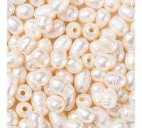 Fashewelry - 100 cuentas de perlas naturales ovaladas de color concha de mar cultivadas en agua dulce de 7 a 10 mm para hacer collares, pulseras, pendientes y bisutería