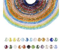 FASHEWELRY 2450 cuentas de cristal galvanizadas chapadas en color AB de 4 mm facetadas bicónicas pequeñas para hacer pulseras, collares, aretes, joyas