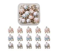 Fashewelry 30 unids/caja de colores mezclados esmalte elefante colgantes metal encanto colgante 17x14.5m para bricolaje artesanía joyería
