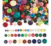 FASHEWELRY 400-600 Piezas Botones de Resina 7-25mm Botones de Resina Coloridos para Costura y Manualidades 2 Agujeros 4 Agujeros para Tejer DIY Ganchillo Manualidades Adorno Hecho a Mano, Colorido