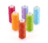 FASHEWELRY 6 Rollos Cordón de Poliéster Encerado Plano de 0,5 mm Hilo Fino de Cera para Cuentas para Pulseras Trenzadas DIY Collares Fabricación de Joyas Suministros de Macramé