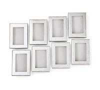 FASHEWELRY 60 cajas de regalo plateadas de 3.5 x 2.6 pulgadas, pequeñas cajas de cartón con lazo para joyas, pulseras, estuche de regalo