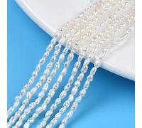 Fashewelry 80 cuentas de perlas cultivadas de agua dulce de color concha de mar, cuentas de arroz de 2,5 a 4,5 mm para hacer joyas