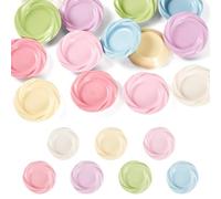 FASHEWELRY Juego de 14 platos en miniatura de resina de 1.65 pulgadas, bonitos platos de cocina de juego, mini accesorios de casa de muñecas para jardín, paisaje, té, fiesta, decoración, manualidades