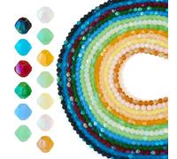 FASHEWELRY Lot de 1 157 perlas bicónicas facetadas de vidrio transparente helado de 4 mm para la fabricación de collares, pulseras, joyas, manualidades creativas