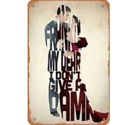 FASHIIROW Cartel de metal Scarlett O Hara, Rhett Butler Gone - With the Wind Tin Poster 30,5 x 20,3 cm, XXZZ-1597