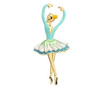 Fashion Alloy Brooch Women Ballet Girl Decor Pins Lightweight for Dresses -Blue