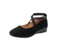 [Fashion and Comfortable] Women's Soft Leather Flat Light Steps Elegant Walking Vital Zapatos Mujer 37, Negro , 41 EU