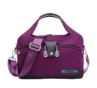 Fashion Anti-Theft Handbag for Women Waterproof Oxford Crossbody Bag Multi-Pocket Shoulder Messenger Bag Lightweight Travel Satchel with Adjustable Strap for Ladies Daily Use (H)