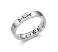 Fashion Be Nice Ring Funny Be Nice...From a Bitch Mantra Ring titanium steel jewelry novelty gifts