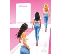 Fashion Casual Split Notebook - 8.25x11 in - 120 pages: Trendy Pink Matte Hardcover Journal with Denim Style Models & Large Layout of 1/3 Blank Top ... Lines, for School, College &Visual Notes.
