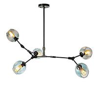 Fashion Chandelier Chandeliers, Industry Sputnik Chandelier, 3S Gold Ceilingd Century Adjustable Hanging Fixture for Kitchen Living Room Bedroom/Amber./8S Light Fixture(Blue,5S)