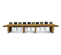 Fashion Commerce Mesa extensible en madera melamina Roble Anudado 180x100 cm - 480x100 cm 22 asientos