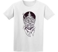 Fashion Dali Surreal Retro Eyes On Face Tattoo Art Mens Short Sleeve T Shirt White S