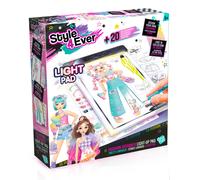 Canal Toys - Style 4 Ever - Tableta Luminosa con Kit Creativo Completo, Kit LED de Diseño de Ropa con lápices, Plantillas y Pegatinas - Fashion Designer Light-Up Pad - OFG320