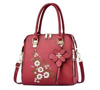 Fashion Embroidered Handbag For Middle-Aged Women: Simple One Shoulder Crossbody & Commute Messenger Bag(Rd1)