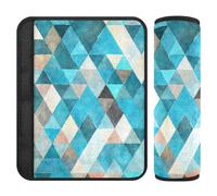 Fashion Geometric Trend Blue 2 piezas funda de correa de asiento de coche, más comodidad de conducción, funda para cinturón de asiento de coche para sedán, bolsa de 10 x 7.7 pulgadas, funda para