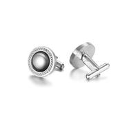 Fashion High-end Geometric Crystal Cufflinks for Men's Business Banquet French Shirts(Silver color-01)