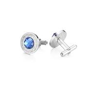 Fashion High-end Geometric Crystal Cufflinks for Men's Business Banquet French Shirts(Silver color-03)
