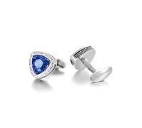 Fashion High-end Geometric Crystal Cufflinks for Men's Business Banquet French Shirts(Silver color-04)