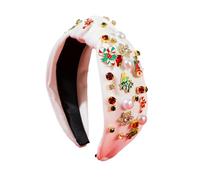 Fashion Holiday Headband - Womens Pearl Hairwear for Event | Chic Costume Accessory with Sparkling Beads, Christmas Party Prop, Stylish Headpiece for Office Celebration Winter Photoshoot Guests