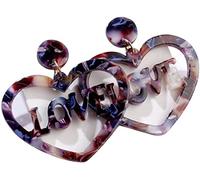 Fashion Hollow Love Letter Heart Charm Statement Pendientes de botón Lady Jewelry Gift for Women Teen Girls Birthday Christmas Friends Gift Fashion Processing