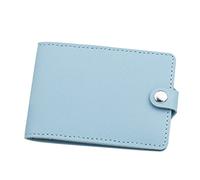 Fashion ID - Cartera corta de color sólido, ranuras para tarjetas, funda para licencia de conducir, bolsa de mano, cartera de taxi (azul, A)