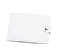 Fashion ID - Cartera corta de color sólido, ranuras para tarjetas, funda para licencia de conducir, bolsa de mano, cartera de taxi (blanco, A)