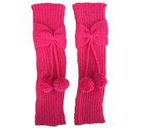 Fashion Kids Children Baby Girls Cute Bowknot Pompom Knit Leg Middle Knee Boot Socks Cuffs Toppers Calentadores, Rosa intenso., Talla única