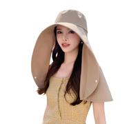 Fashion Ladies UV Protection Bucket Hat - UPF 50+ Wide Brim Sun Hat, Lightweight Quick-Dry Outdoor Cap for Travel (C-Khaki,Talla única)