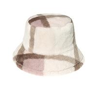 Fashion Lattice Plush Basin Hat Grid Fisherman Unisex Otoño Invierno Casual Cap Plush Hats Autumn Winter for Kids for Men Black String Breath Fashion Cotton Polyester, a, Talla única