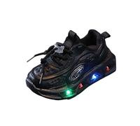 Fashion LED Light Baby Shoes Casual Children Shoes Boys Girls Sandals Soft Kids Sports Shoes Light Sport Shoes Mädchen 24, Negro , 35 EU