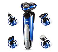 Fashion·LIFE 4 en 1 Afeitadora Eléctrica Hombre Recargable Maquina de Afeitar Uso en Húmedo y Seco- Afeitar Recortador de Barba/Nariz/Cabeza/Cepillo de Limpieza Facial,Azul(para Europa)