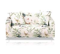 Fashion·LIFE - Funda de sofá de 2 plazas Extensible elástica y elástica, diseño con reposabrazos, decoración Protectora, Funda de sillón, Color Blanco