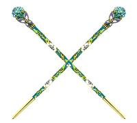 Fashion & Lifestyle 2 Count Hair Decor Chinese Traditional Style Hair Sticks Shawl Pins Picks Pics Forks for Women Girls Hair Updo Making Accessory 6 with Butterfly, Blue Green by Fashion & Lifestyle