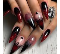 Fashion Long Press On Nails Cubiertas Completas De Almond Artificial False Winter Stick Para Mujeres Y Niñas Nainas Artificiales