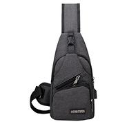 Fashion Male Canvas Casual USB Cinturón Cinturón Moda Fanny Pack Chest Bag Bandoleras Mujer Tela Vintage, GY2., talla única, Mochila de día