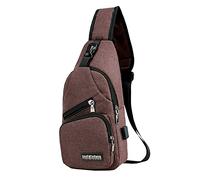 Fashion Male Canvas Casual USB Cinturón Cinturón Moda Fanny Pack Chest Bag Bandoleras Mujer Tela Vintage, a, talla única, Mochila de día