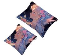 Fashion Meets Función: Starry Sky Art Girl-859 - Bolsa de maquillaje impermeable - Bolsa portátil, multicolor, A：7.1x5.8in/18x14.8cm，B:4.7x4.5in/12x11.5cm