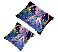 Fashion Meets Función: Starry Sky Art Girl-889 - Bolsa de maquillaje impermeable - Bolsa portátil, multicolor, A：7.1x5.8in/18x14.8cm，B:4.7x4.5in/12x11.5cm