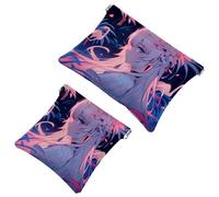 Fashion Meets Función: Starry Sky Flamingo Girl-899 Bolsa de maquillaje impermeable - Bolsa portátil, multicolor, A：7.1x5.8in/18x14.8cm，B:4.7x4.5in/12x11.5cm