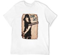Fashion Mens Joan Jett Bad Reputation Custom Casual T Shirt Print Tops White S
